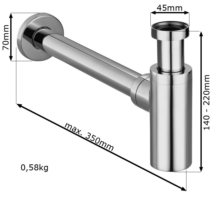 Sifone Per Lavabo In Ottone Antico - Design Rettilineo, Lusso Per Bagno E Cucina - Foto 2