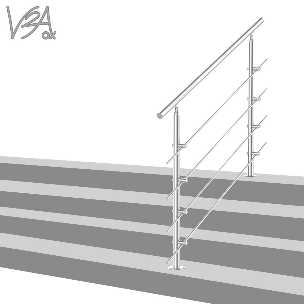 Stainless Steel Landing Balustrade Staircase Railing Indoor / Outdoor ...