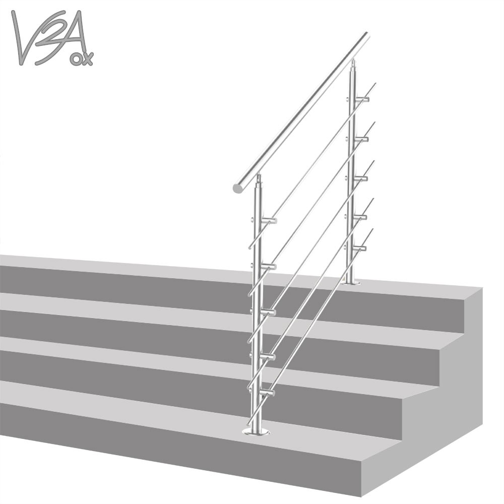 Stainless Steel Landing Balustrade Staircase Railing Indoor / Outdoor V2Aox eBay